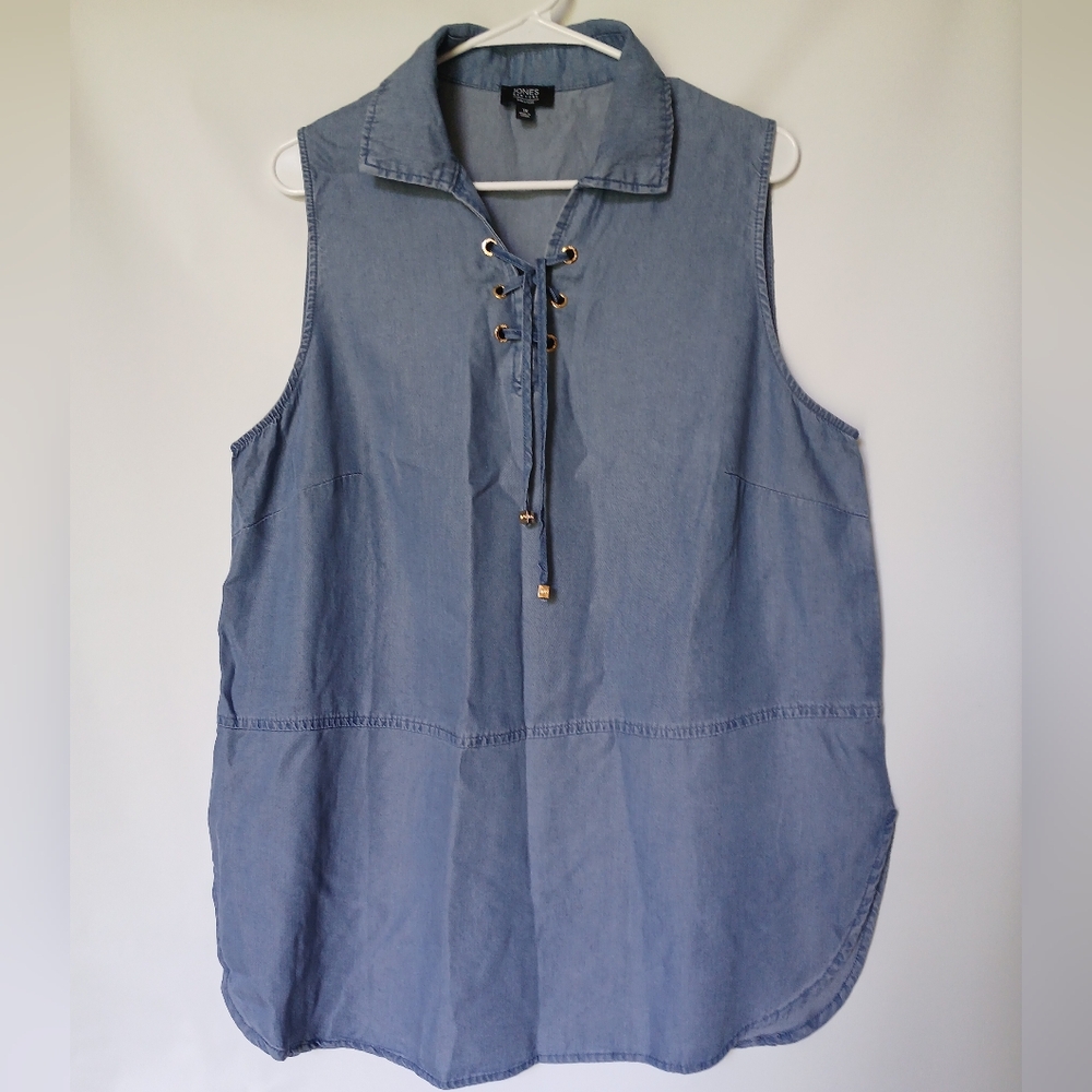 Jones New York Signature Top Size 1X Color Blue